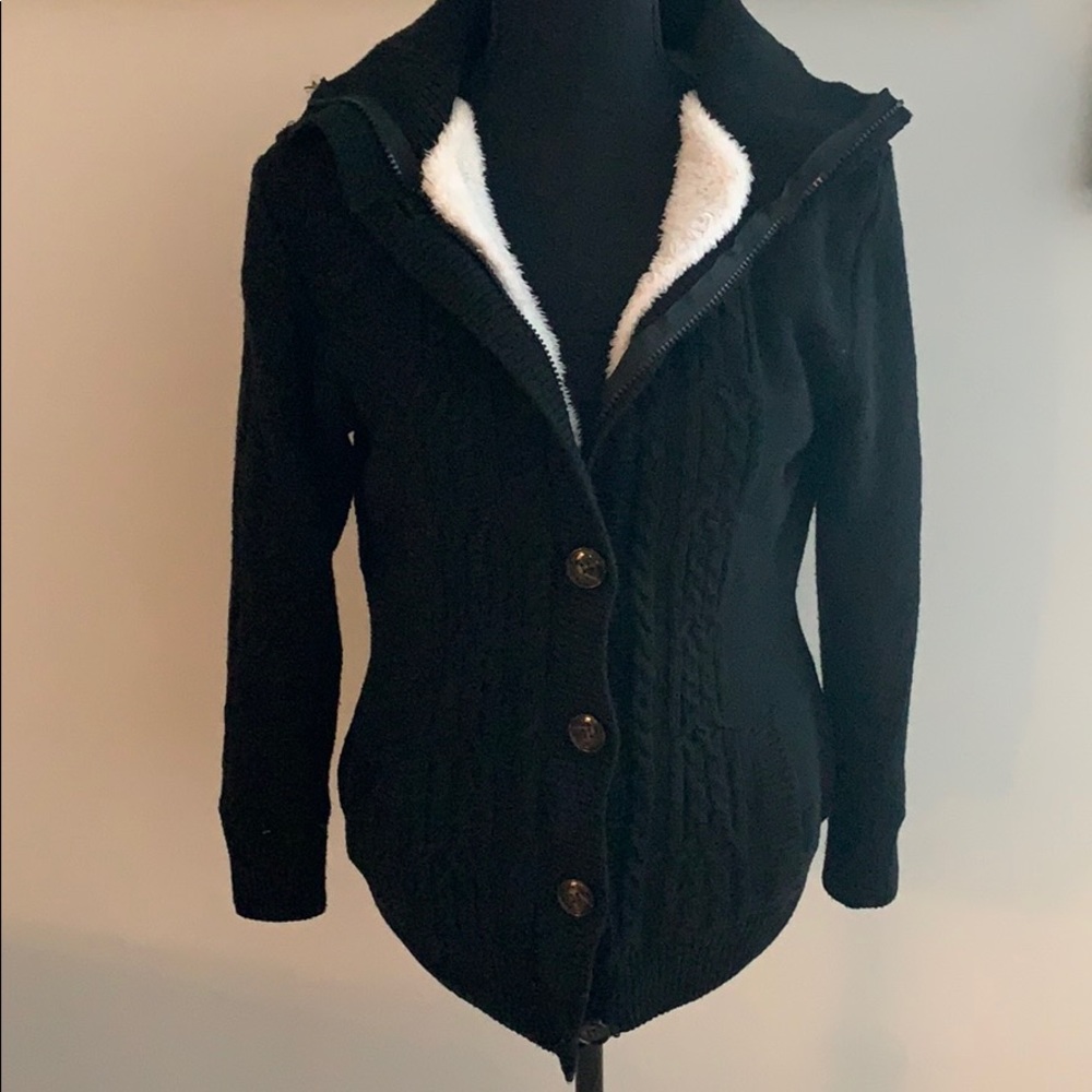 Black zip up sweater